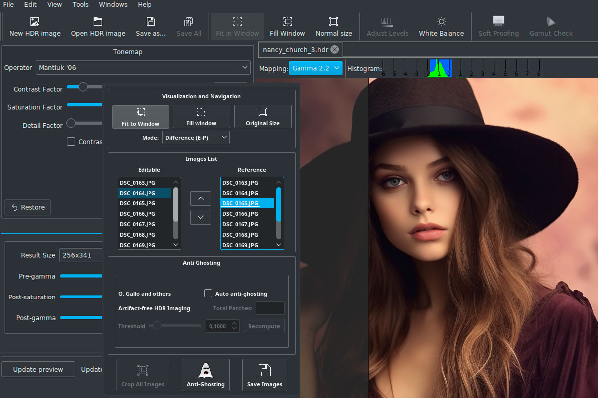 luminance hdr open source image editor workspace