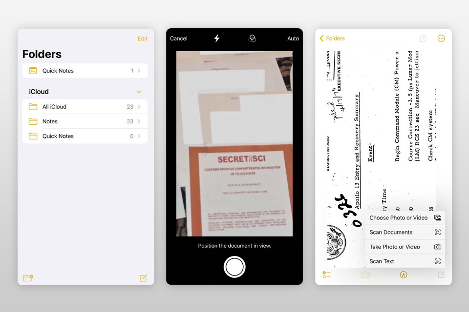 apple notes free scanner app for iphone