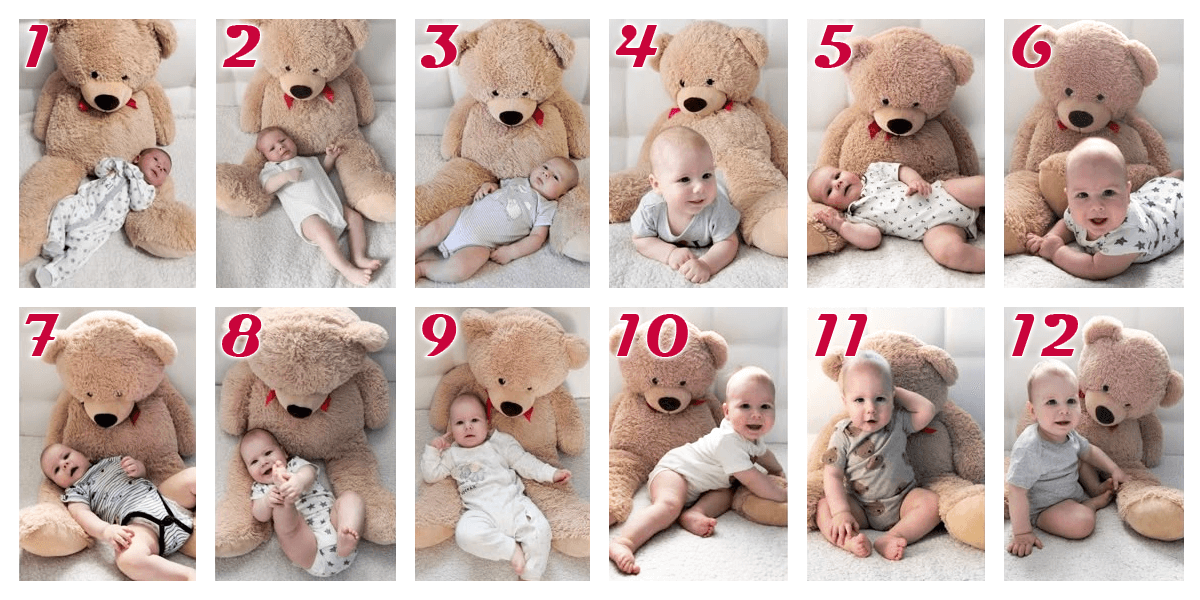 1 to 12 month baby photo ideas at home
