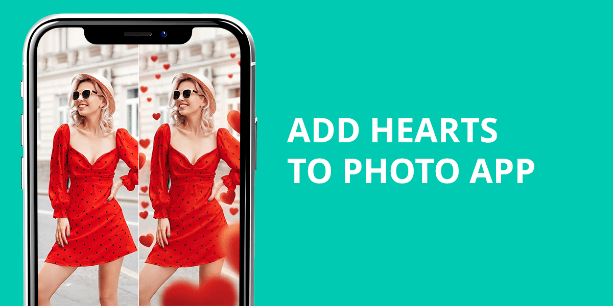 add hearts to photo app cover