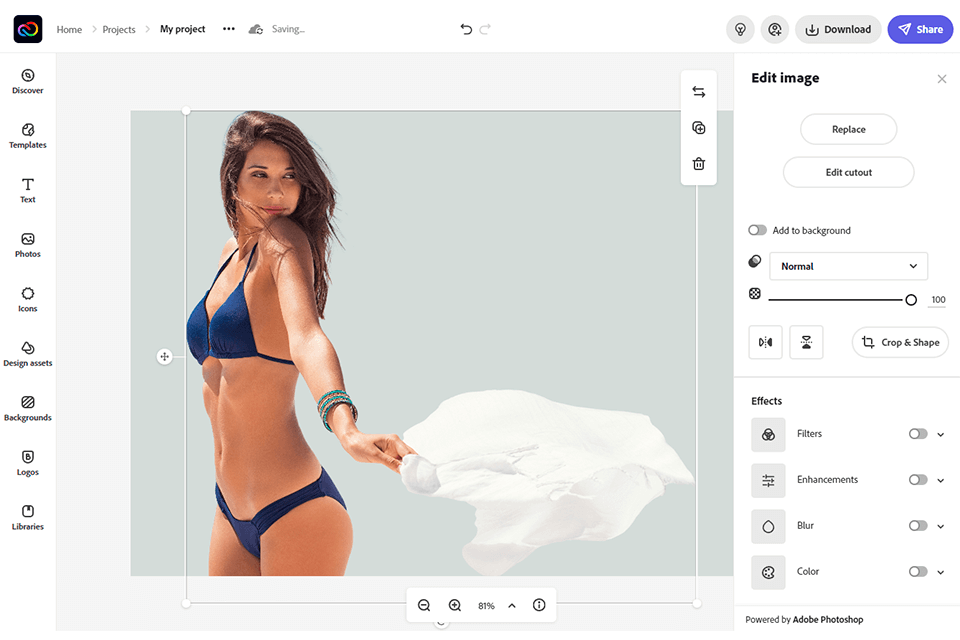 adobe cc express background removal tool