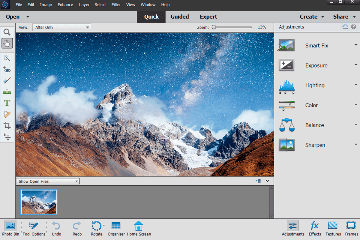 adobe photoshop elements interface