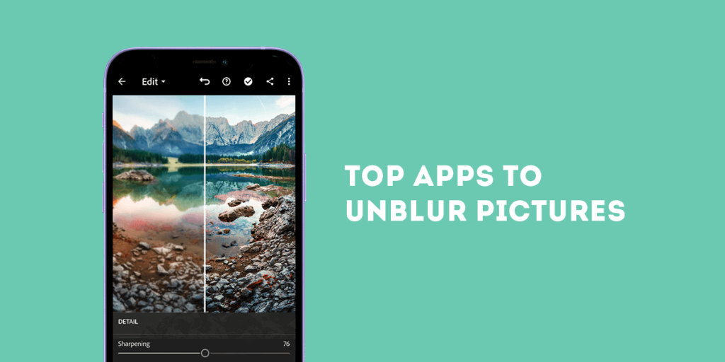  A screenshot of the article about the best photo unblur apps for Android and iOS, showing the article title and a blurred photo that is being unblurred.