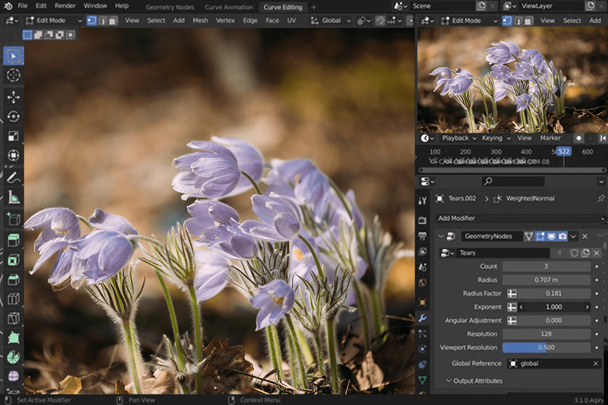 blender program for motion graphics interface