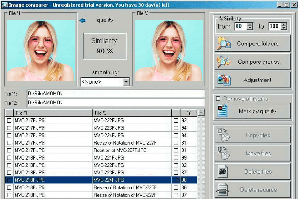 bolidesoft image comparer photo comparison software interface