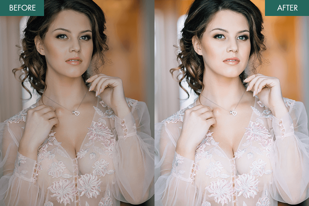 boudoir retouching before after