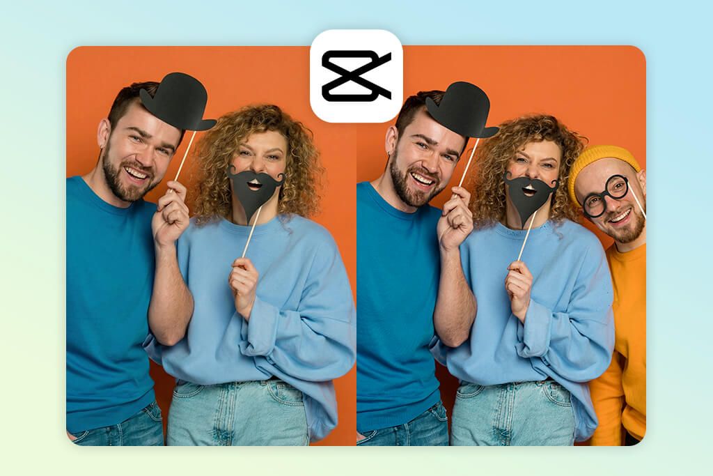 capcut add a person to a photo app