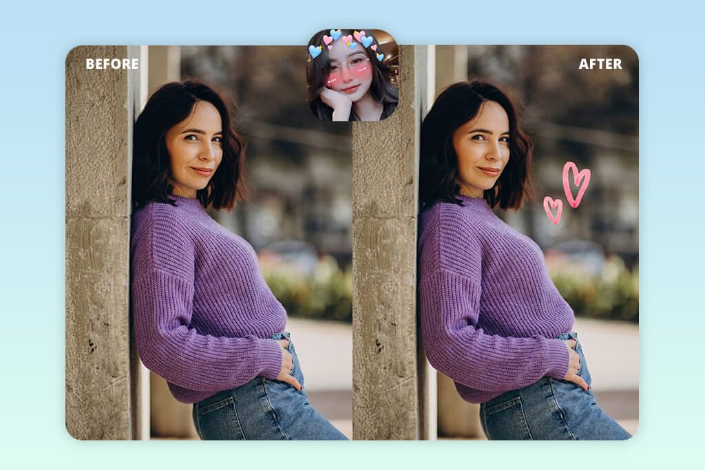 crown heart emoji camera add hearts to photo app