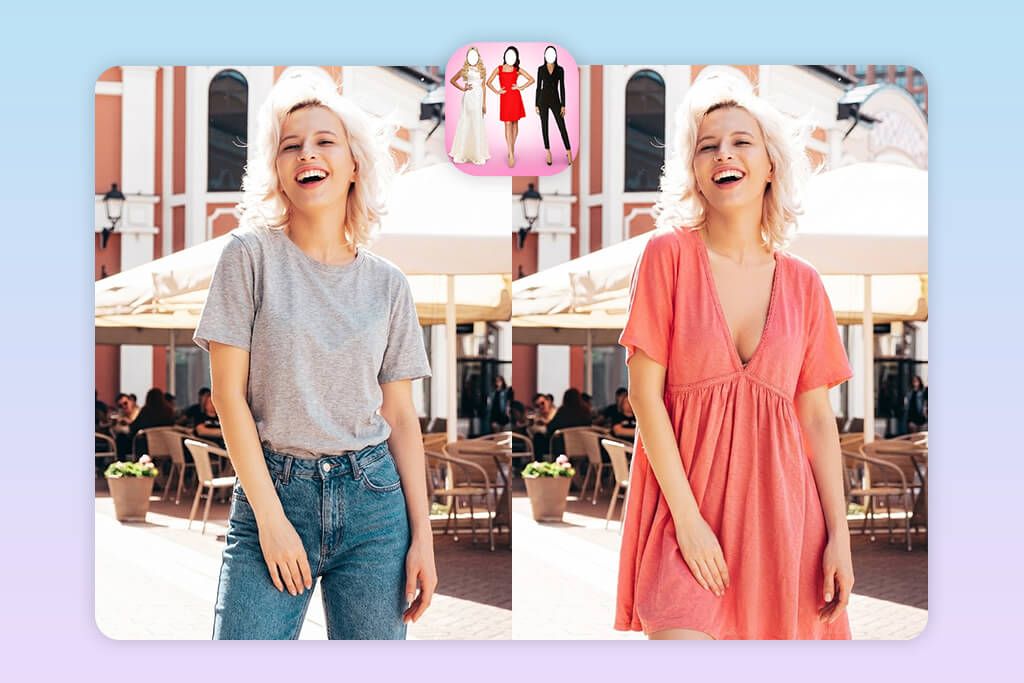 dress change photo editor interface