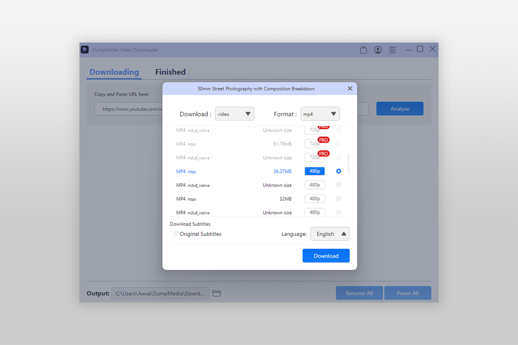 dumpmedia app to download youtube videos