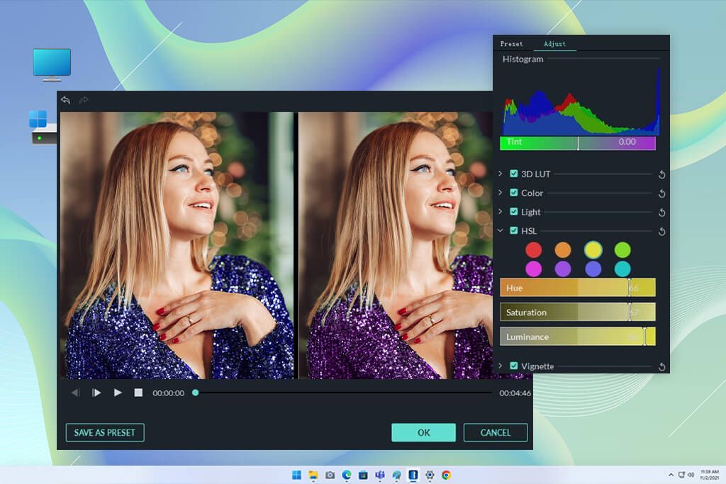 filmora software for color grading