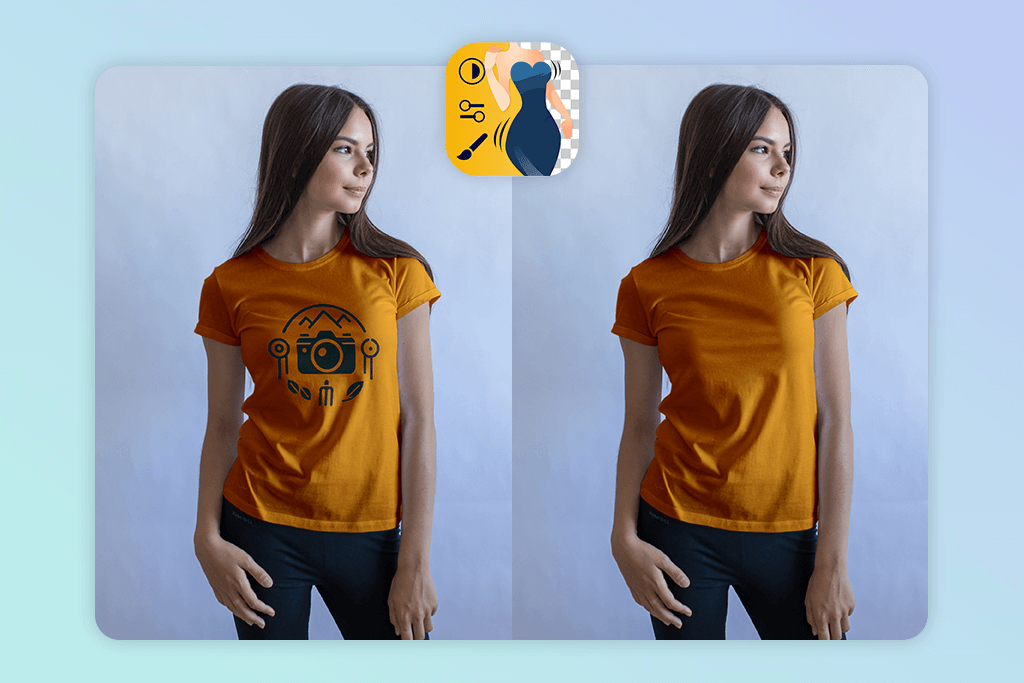 fix the photo body editor tune remove logo from shirt app