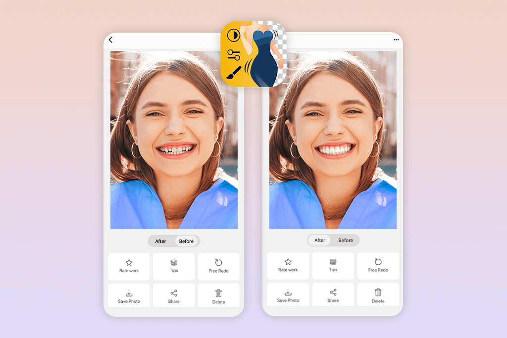 fix the photo body editor tune teeth straightening app interface