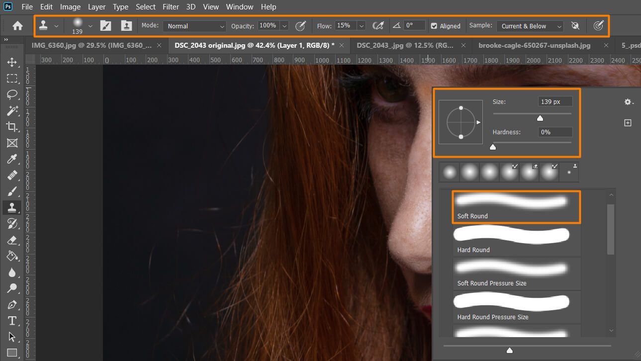 fixing hair in photoshop