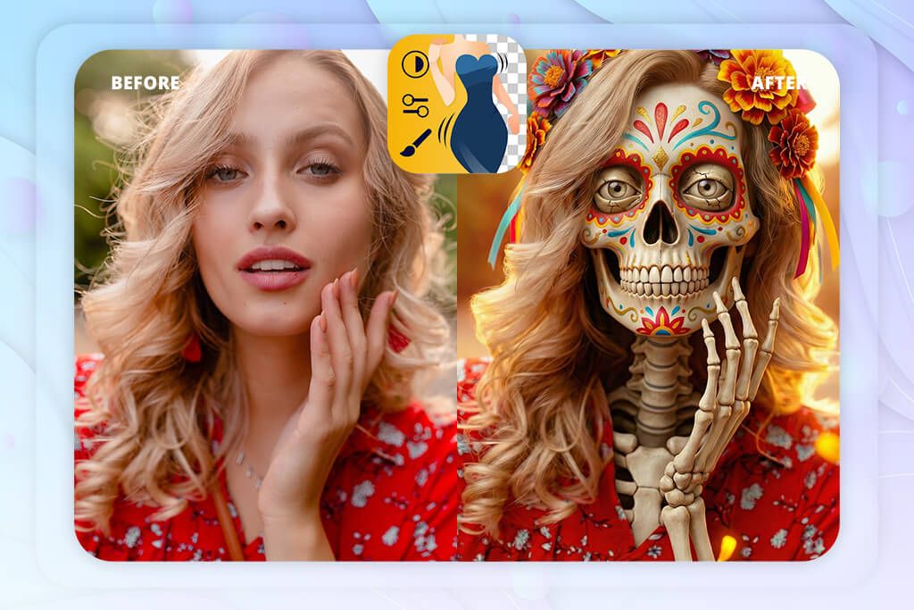 fixthephoto app for skeleton photo edit