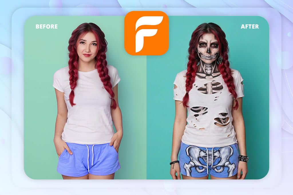 flexclip app for skeleton photo edit