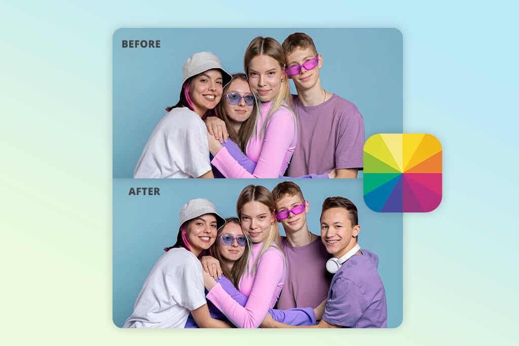 fotor add a person to a photo app
