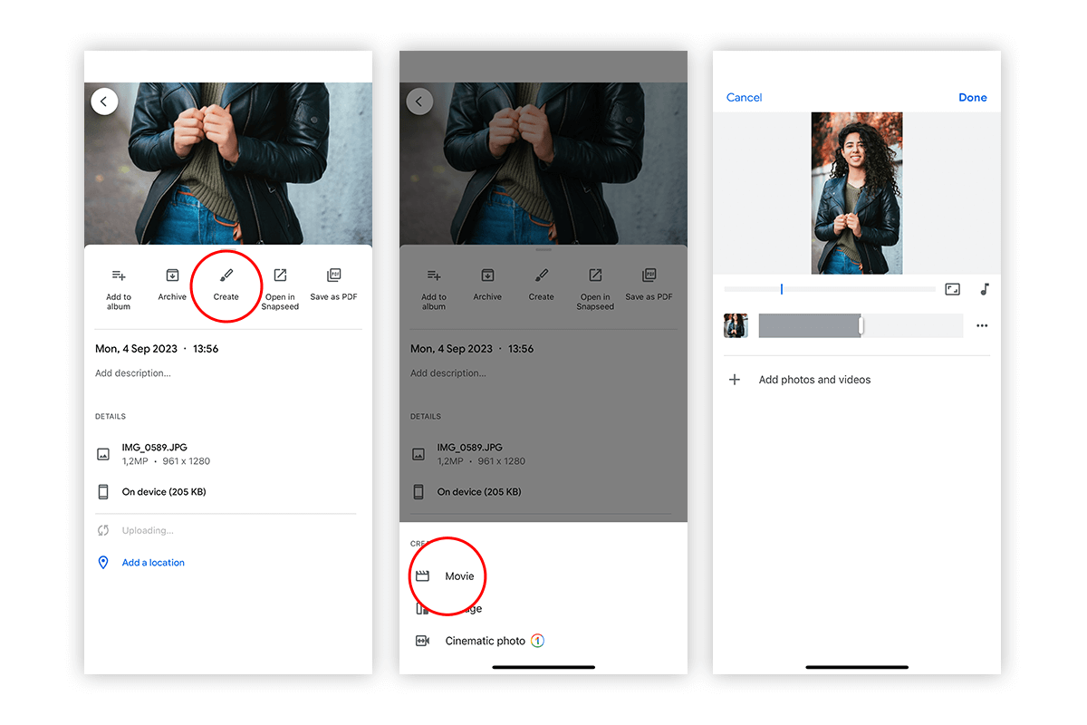 google photo editing video features
