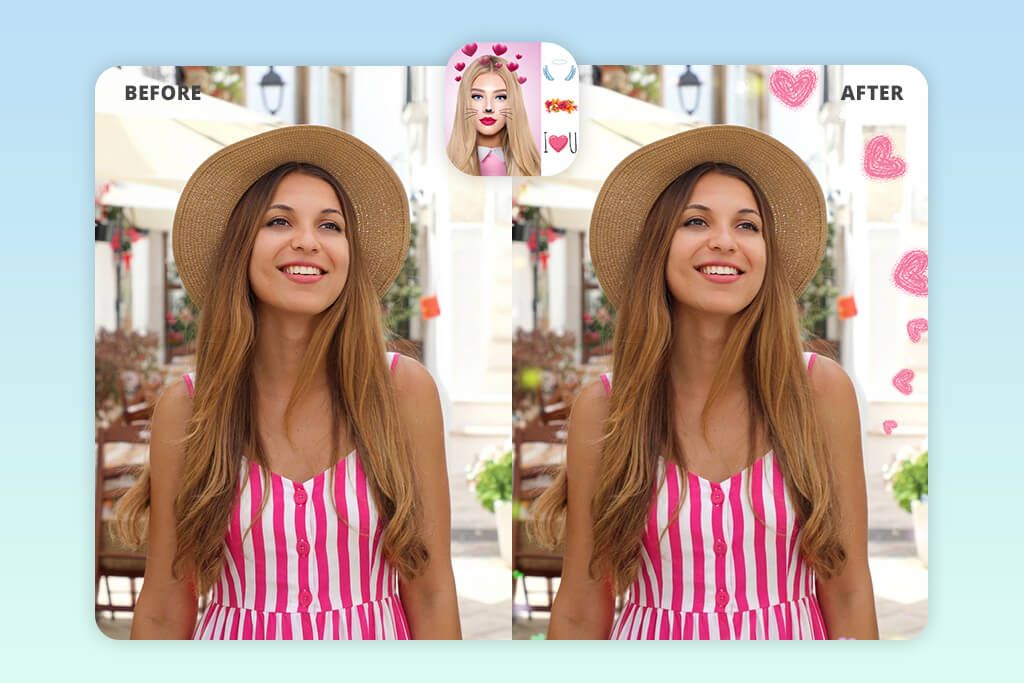 heart emojis photo stickers add hearts to photo app