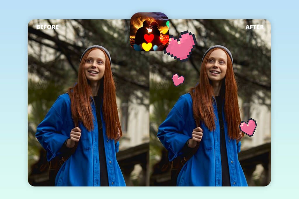 heart photo effects maker app add hearts to photo app