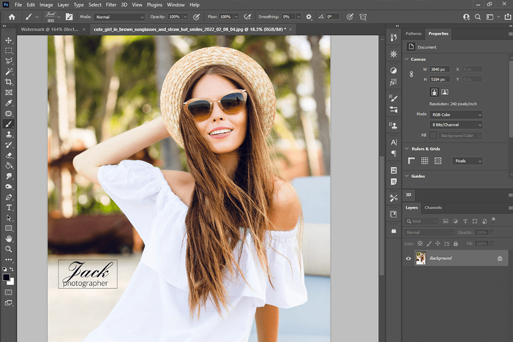 how to make a professional photography watermark final result