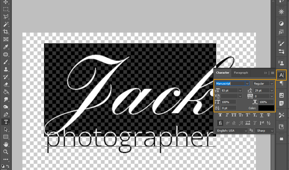 how to make a professional photography watermark text