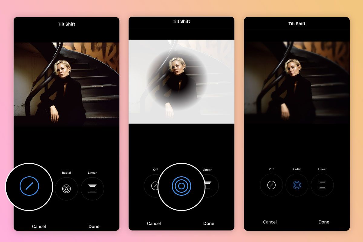 instagram photo editing tilt shift