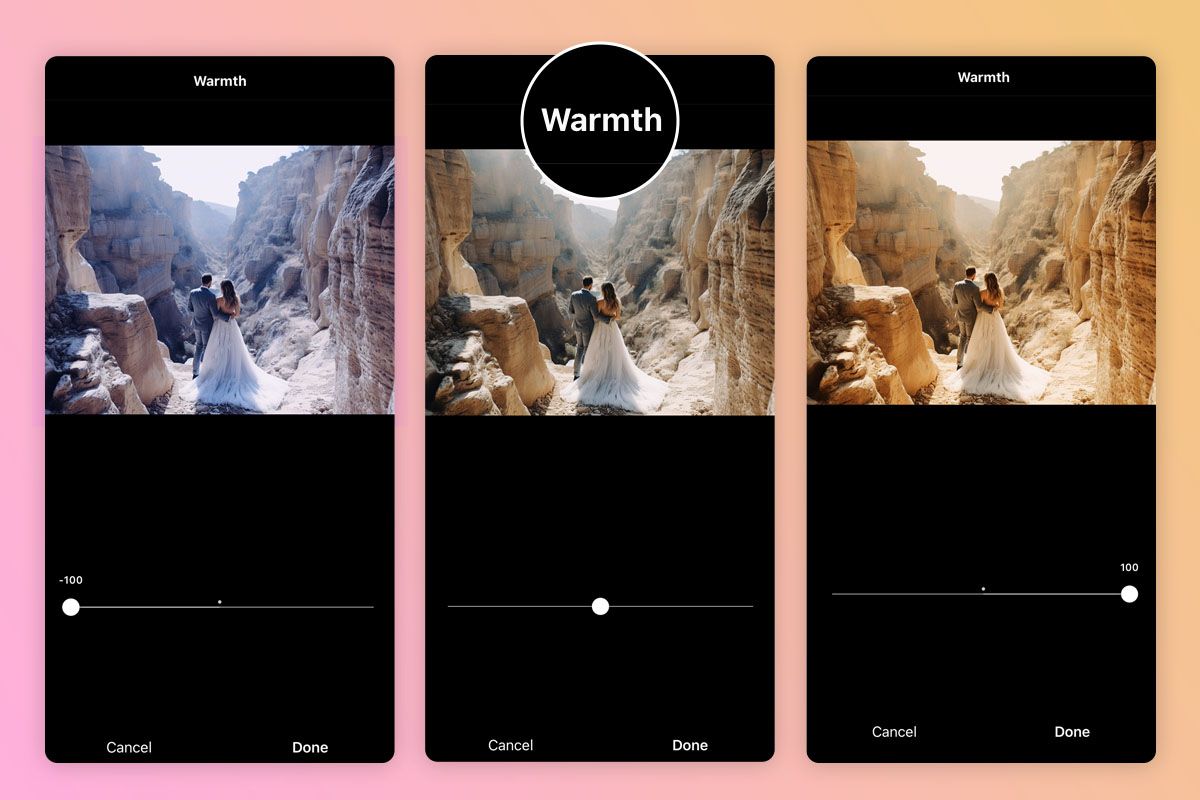 instagram photo editing white balance tool