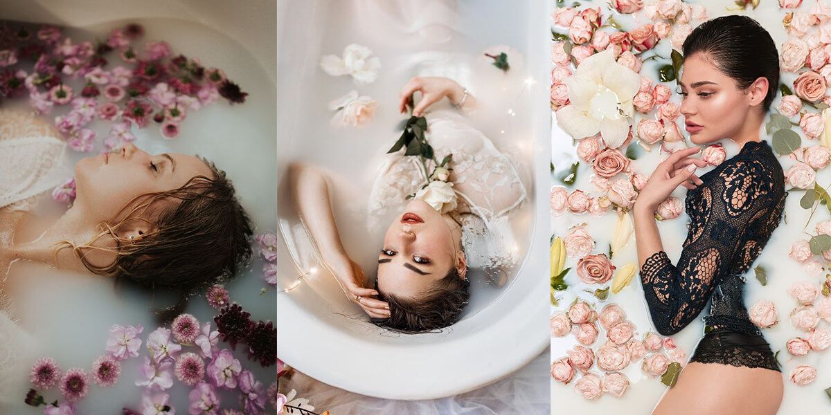 milk bath photoshoot ideas