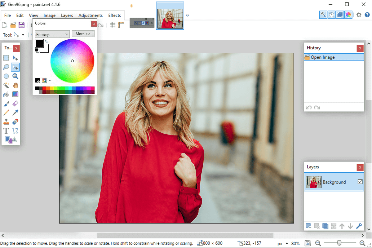 paint net photo editing software for photographers interface
