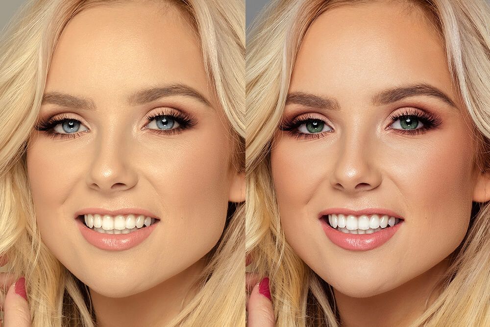 processing photo Retouching Services Modifying eye color