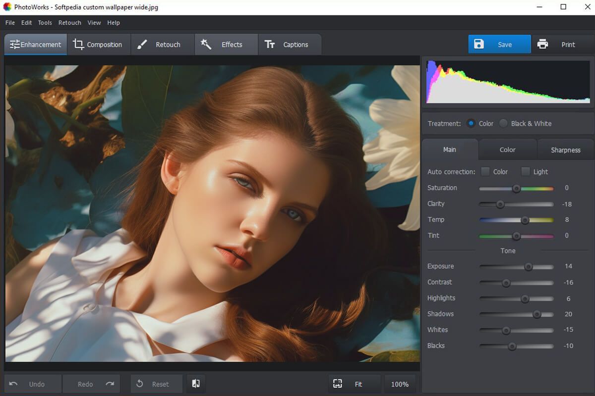 photoworks auto photo enhancer interface