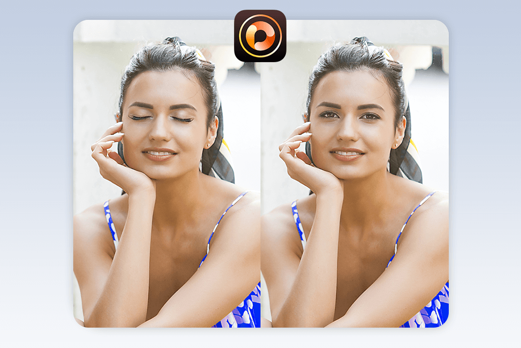 photodirector app to open eyes in photo