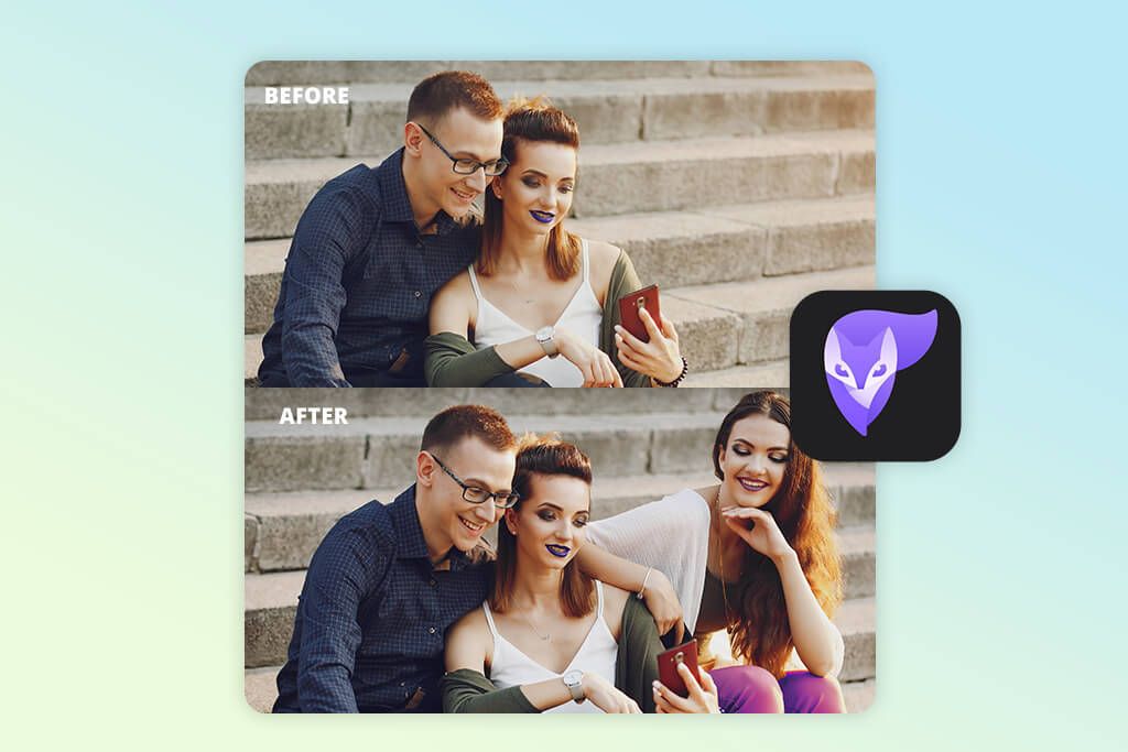 photoleap add a person to a photo app