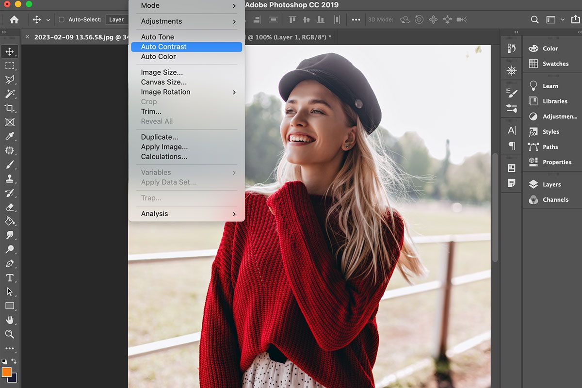 photoshop interface automatic adjustments