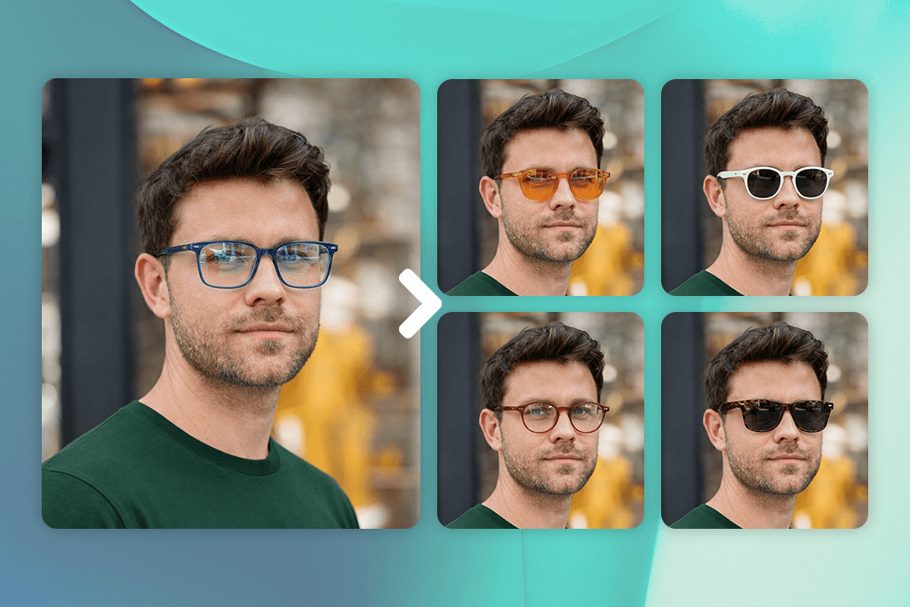 put glasses on picture examples