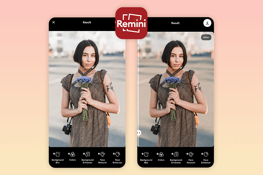remini app interface