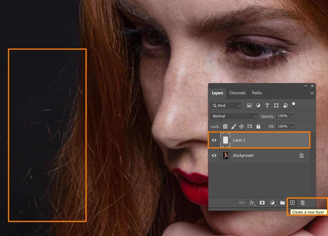 retouching hair in photoshop