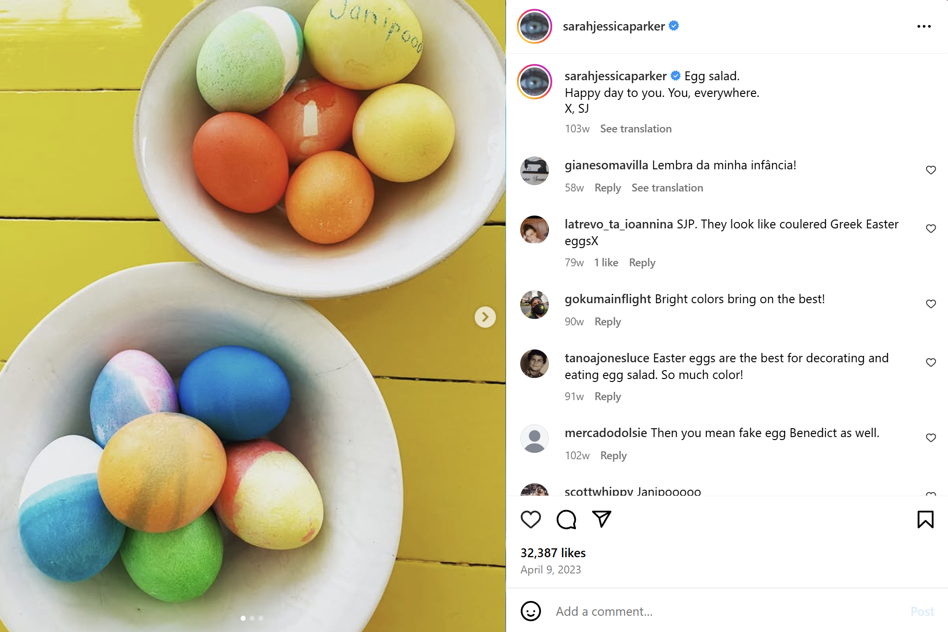 sarah jessica parker easter picture ideas