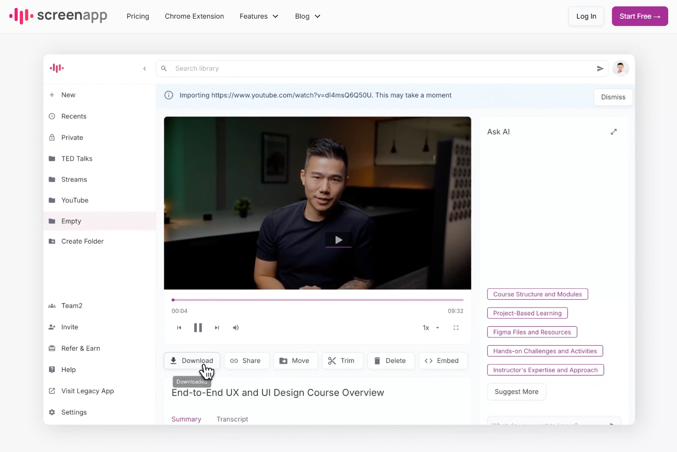 screenapp io app to download youtube videos