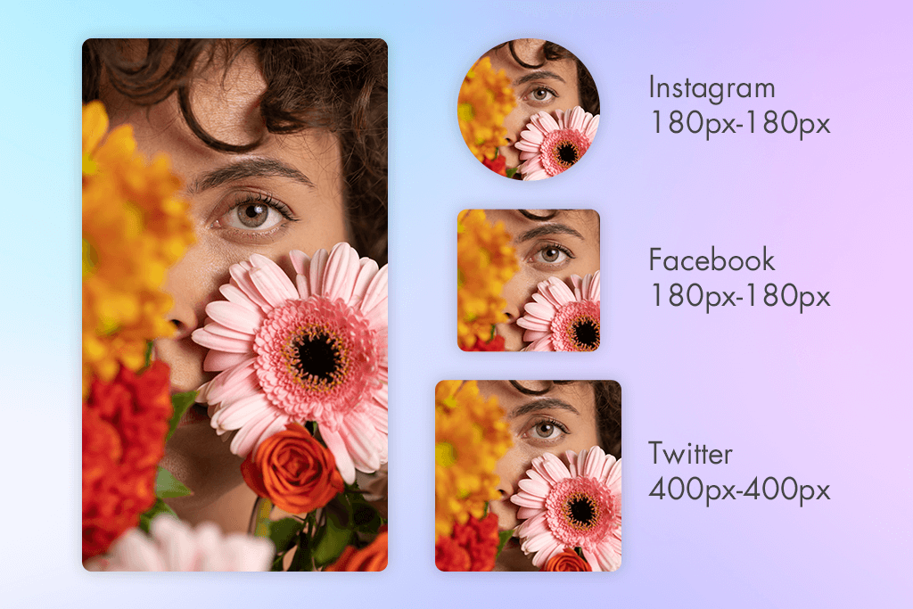 Shot through plants or flowers profile picture ideas