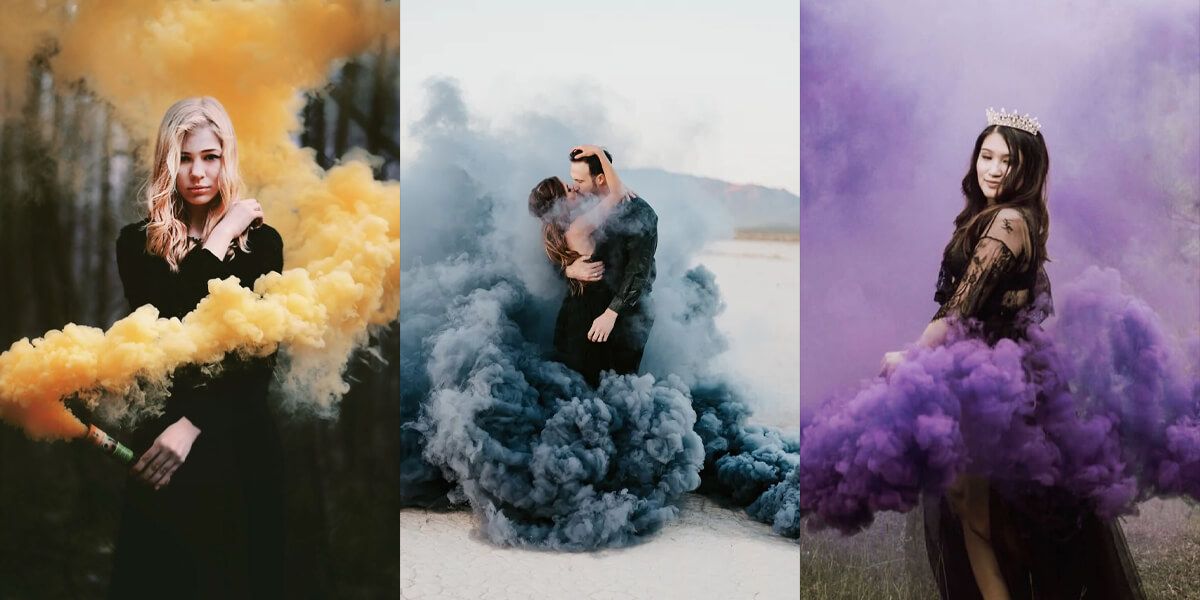 smoke bomb photography ideas