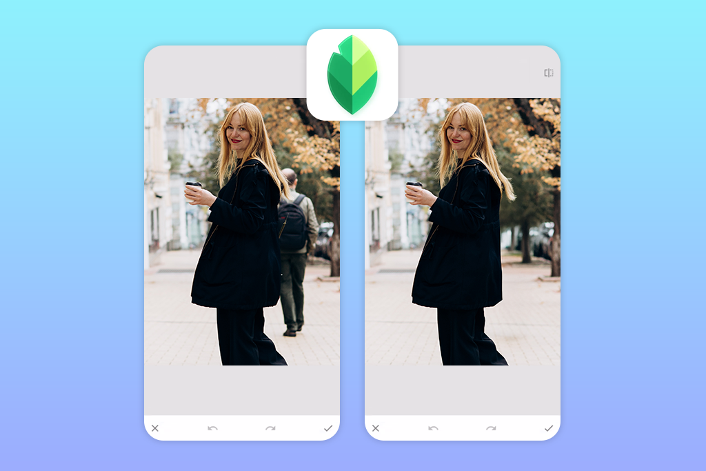 snapseed remove people from photos app
