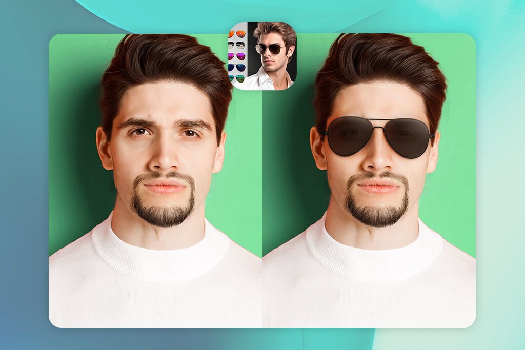 sunglasses photo editor interface