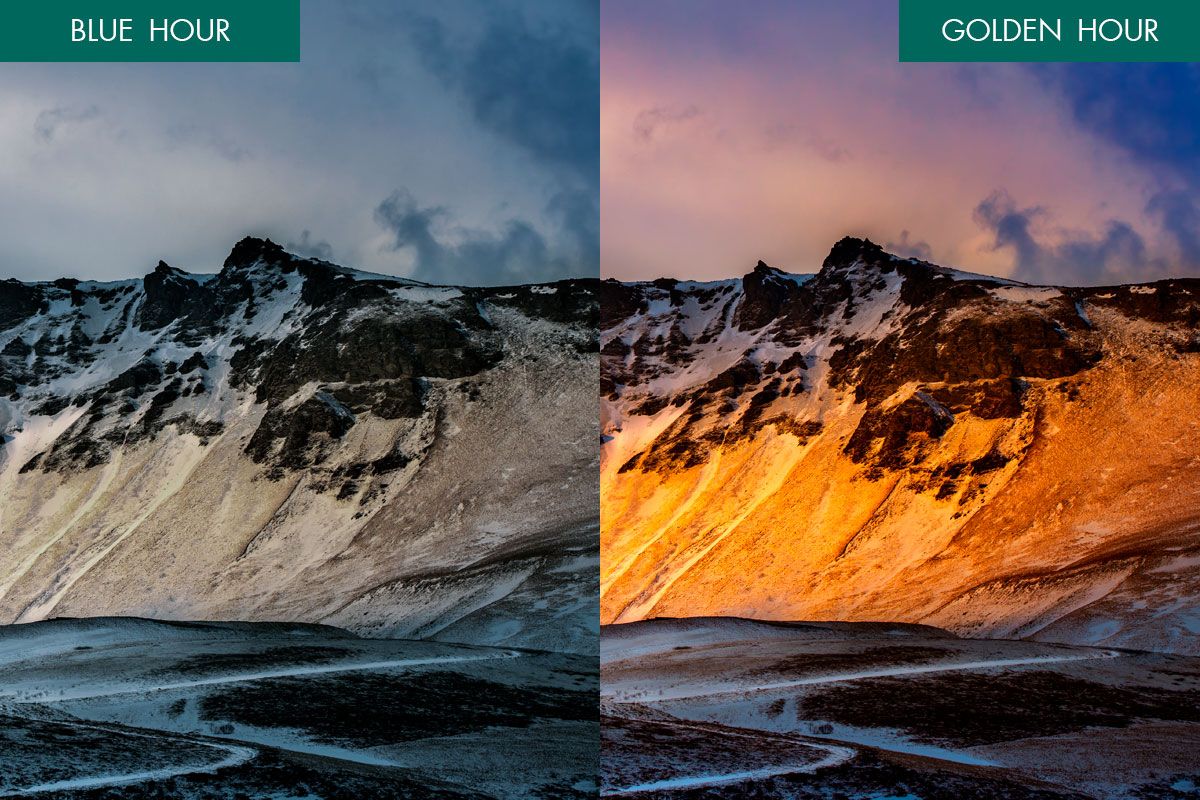 travel photography blue vs golden hour