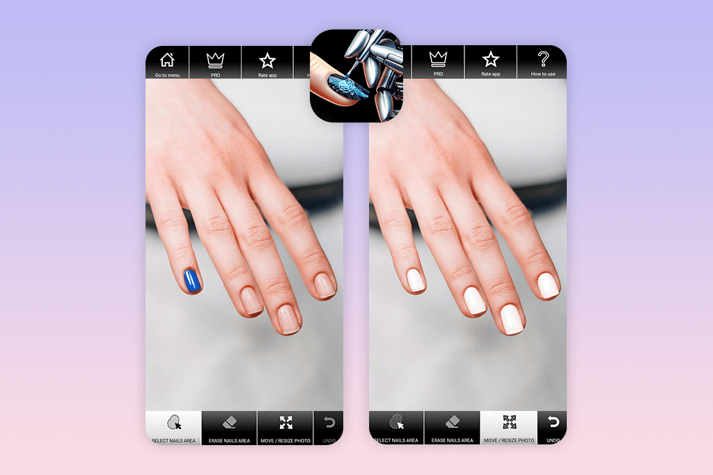 try nails-ai fake nail designs app to add nail polish to photos interface