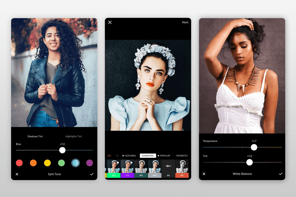 vsco iphone photo editor interface