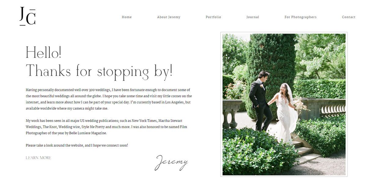 wedding photography websites cover