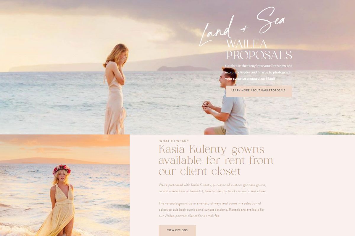 wedding photography websites love and water