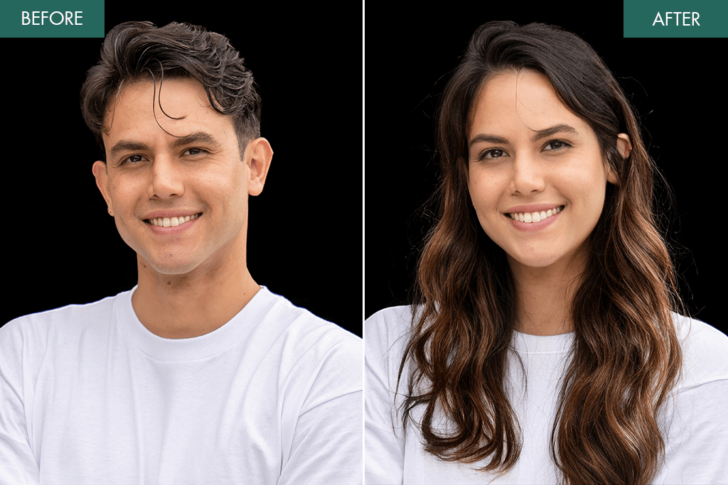 weedit retouch gender swap service before after